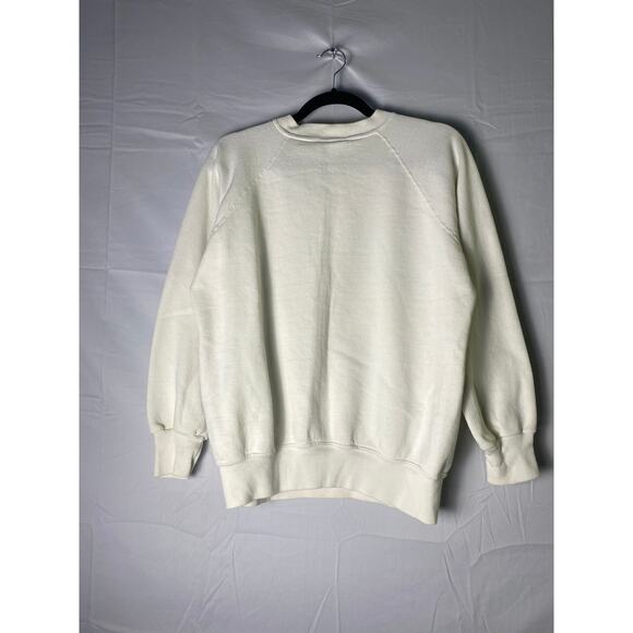 Vintage BASSETT-WALKER Bear IU Indiana Hoosiers White Crewneck Sweatshirt Large - Picture 2 of 2